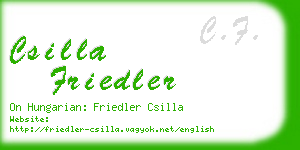 csilla friedler business card